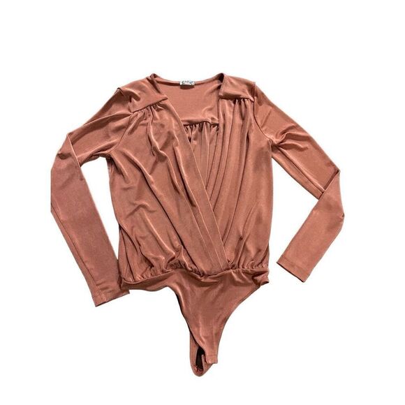 Free People Turnt Long Sleeve Bodysuit in Ginger Spice Sz M - Picture 3 of 8